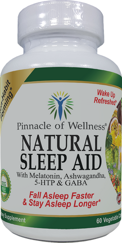 Natural Sleep Aid - Melatonin, Ashwagandha, 5-HTP, GABA and 12 Other Proven Ingredients - Herbal Non-Habit Forming Sleeping Pills (60 Vegan Capsules)